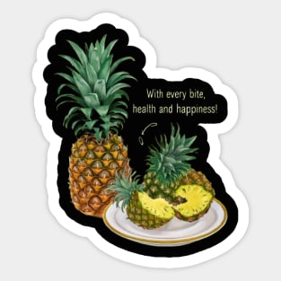 Fruit: With every bite, health and happiness! Sticker